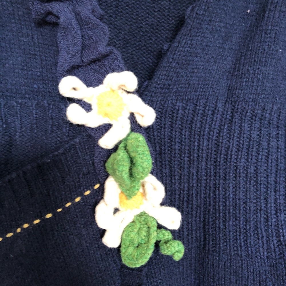 Navy Field Flower cardigan